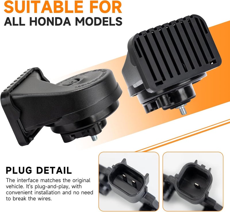 banhao Car Horn for Honda Civic CRV Odyssey Accord Pilot Passport Fit Insight Ridgeline, Acura MDX RDX Integra Auto Horn for Honda Loud Dual-Tone - Image 4